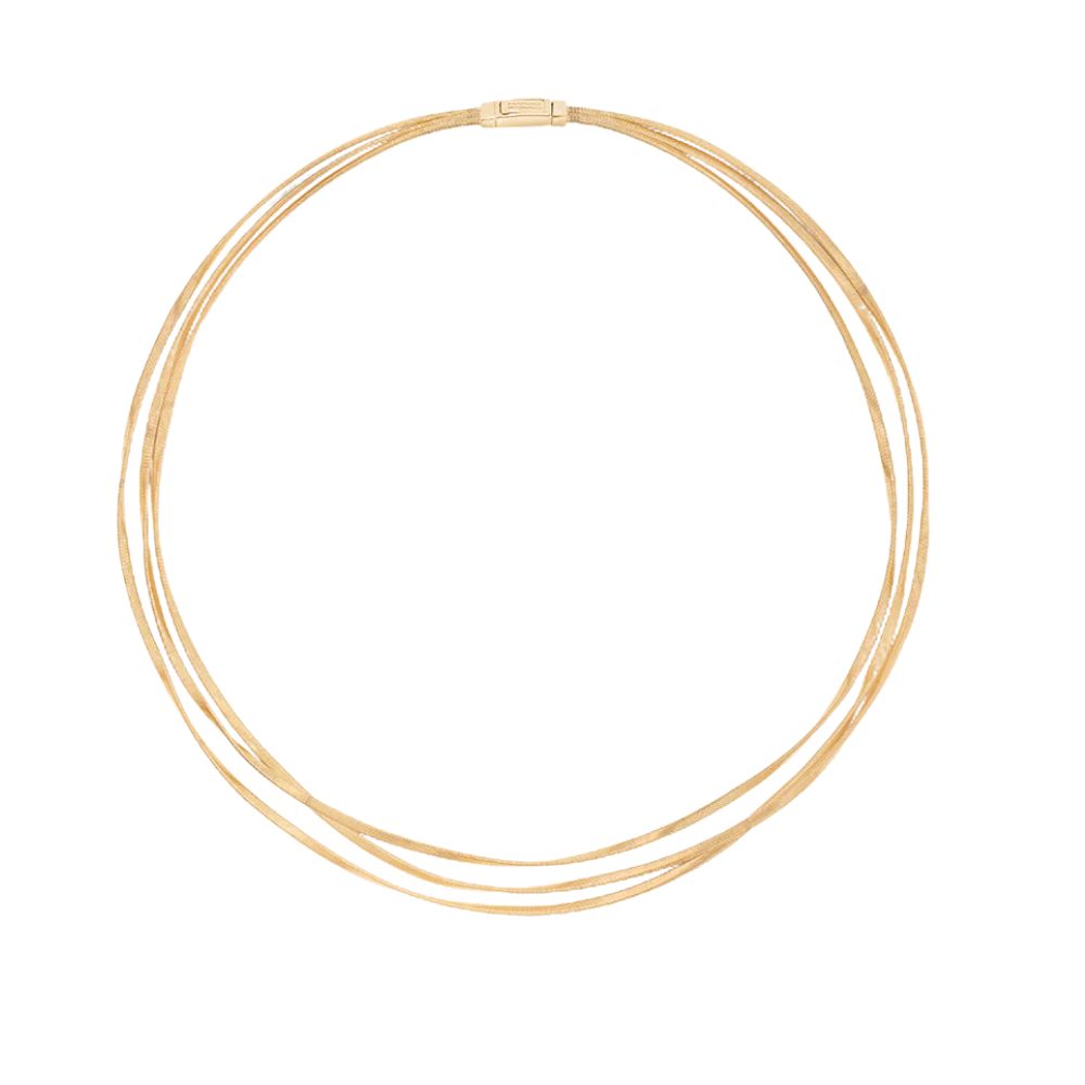 Marco Bicego Marrakech 18k Yellow Gold Three-Strand Twisted Coil Necklace